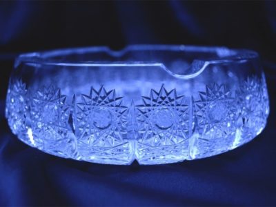 Krištálový brúsený popolník 20 cm