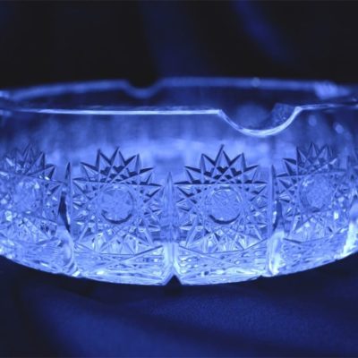 Krištálový brúsený popolník 20 cm