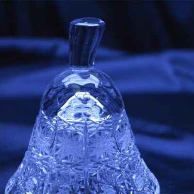 Krištálová brúsená dóza hruška 16,5 cm s viečkom