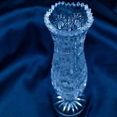 Krištáľová brúsená váza 15 cm