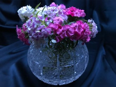 Krištáľová brúsená váza 11 cm