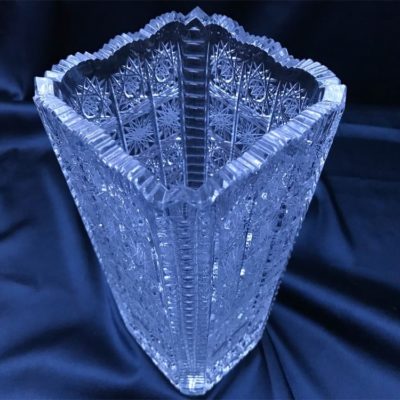 Krištáľová brúsená váza 24,5 cm