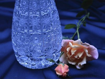 Krištáľová brúsená váza 28 cm