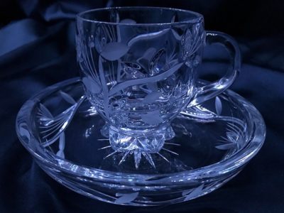 Krištálová brúsená šálka na kávu alebo čaj 150 ml