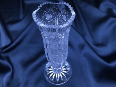 Krištáľová brúsená váza 15 cm