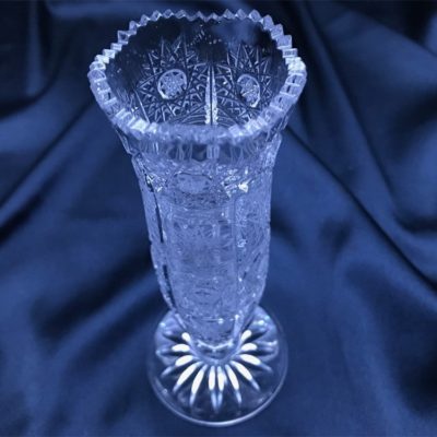 Krištáľová brúsená váza 15 cm