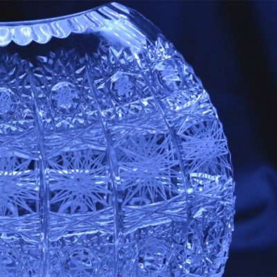 Krištáľová brúsená váza 18 cm