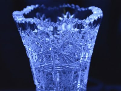 Krištáľová brúsená váza 25 cm