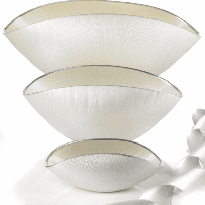 Misa BURA biela perla / platinová linka 20x12 cm