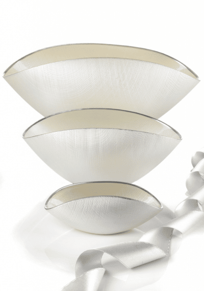 Misa BURA biela perla / platinová linka 20x12 cm