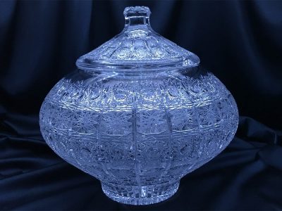 Krištáľová brúsená misa bowle s naberačkou