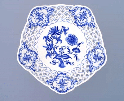Cibulák – Misa 5-hranná na nohe 24 cm – originál cibuľový porcelán 1. akosť