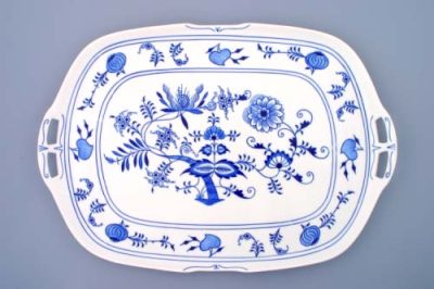 Cibulák – Podnos 4-hranný 48 x 33 cm – originál cibuľový porcelán 1. akosť