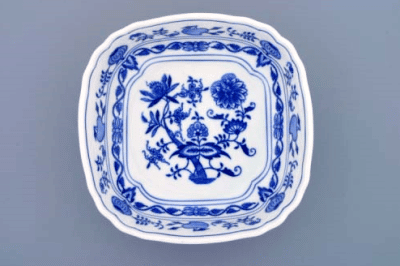 Cibulák – Misa šalátová 4-hranná 19 cm – originálny cibuľový porcelán 1. akosť