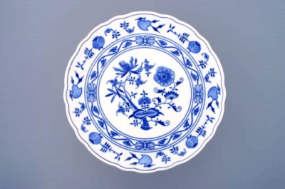 Cibulák – Tanier tortový na nohe 31 cm – originál cibuľový porcelán 1. akosť
