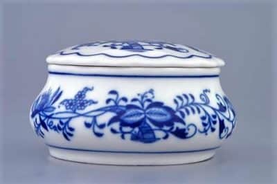 Cibulák – Dóza okrúhla – šperkovnica 9 cm – originál cibuľový porcelán 1. akosť