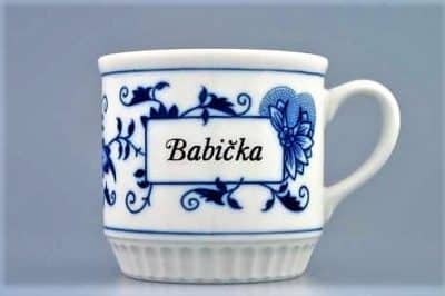 Cibulák – Hrnček s nápisom Babička – originál cibuľový porcelán 1. akosť
