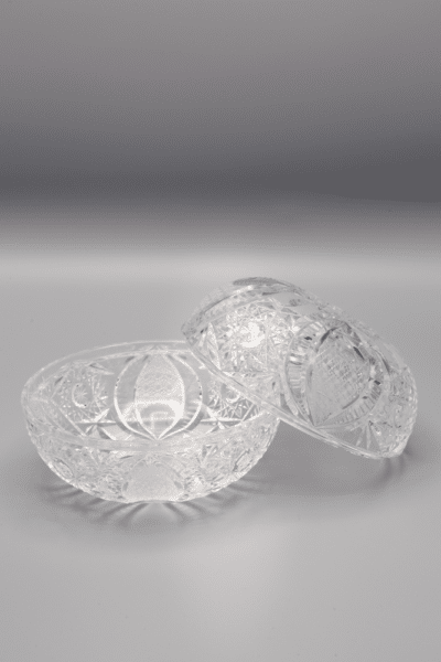 Cut crystal ÚSVIT jar 10 cm with lid - Image 2