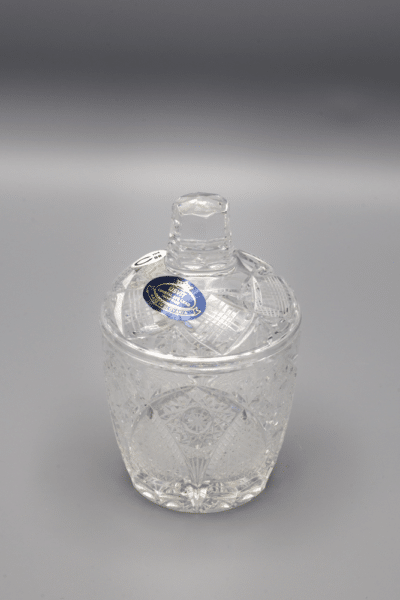 Cut crystal ÚSVIT jar 13 cm with lid - Image 2