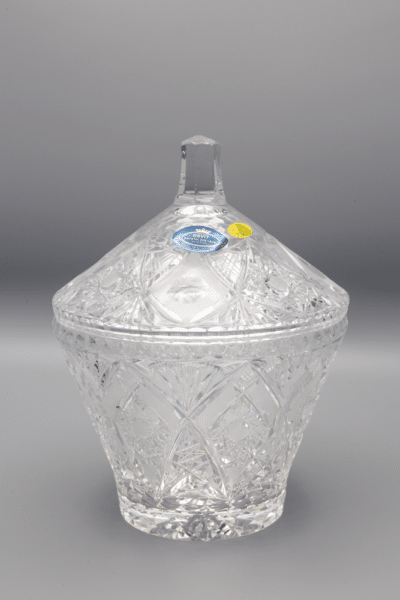 Cut crystal ÚSVIT jar 20 cm with lid - Image 2